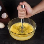 Manually Operated Stainless Steel Egg Beater for Kitchen Mixing and Whisking Martvaly