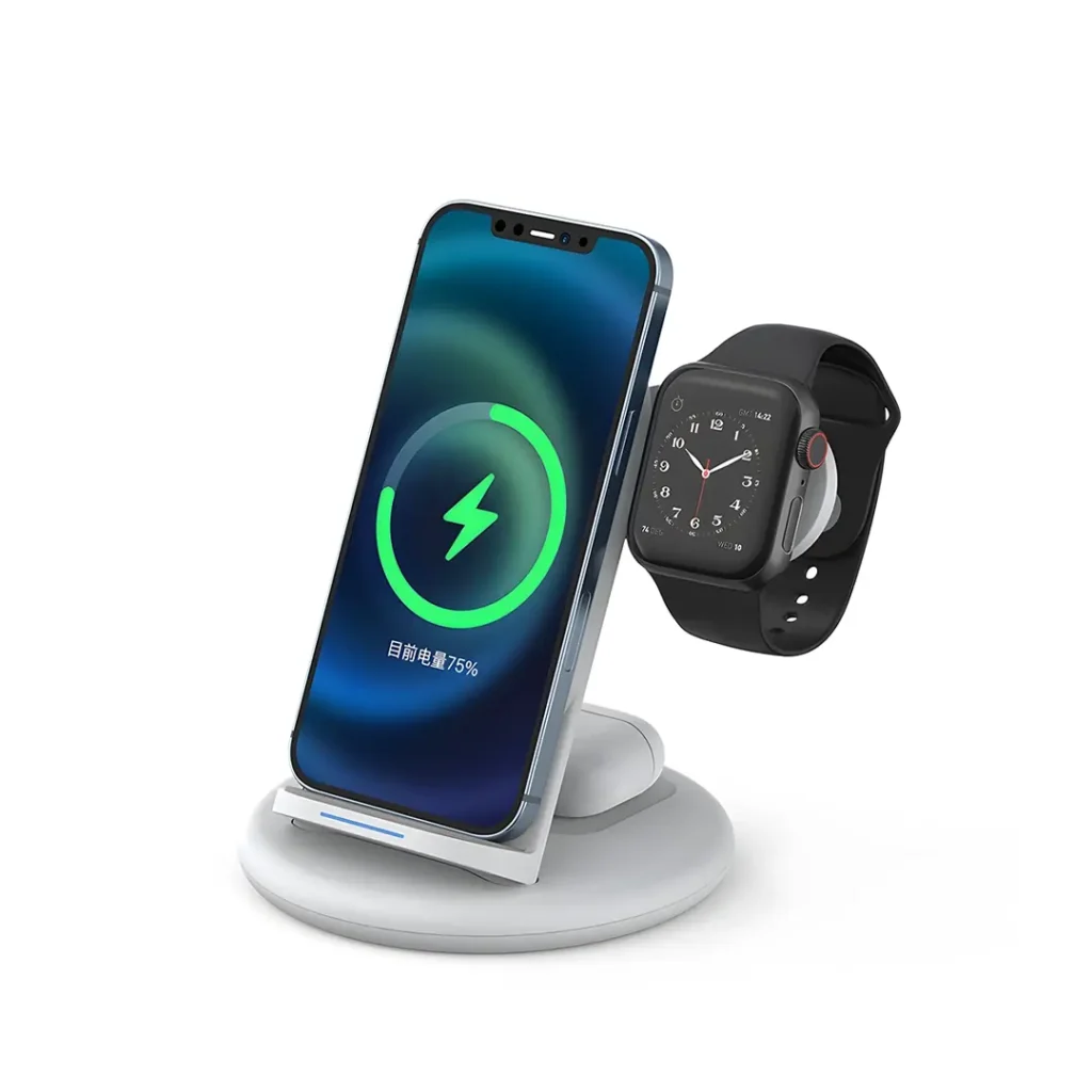 WiWU Power Air 3 in 1 Desktop Wireless Charger Mobile Phone Stand 15W Martvaly 2